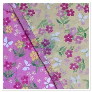 Pottery Barn Kids Twin duvet cover pink & yellow flowers & butterflies PB KIDS